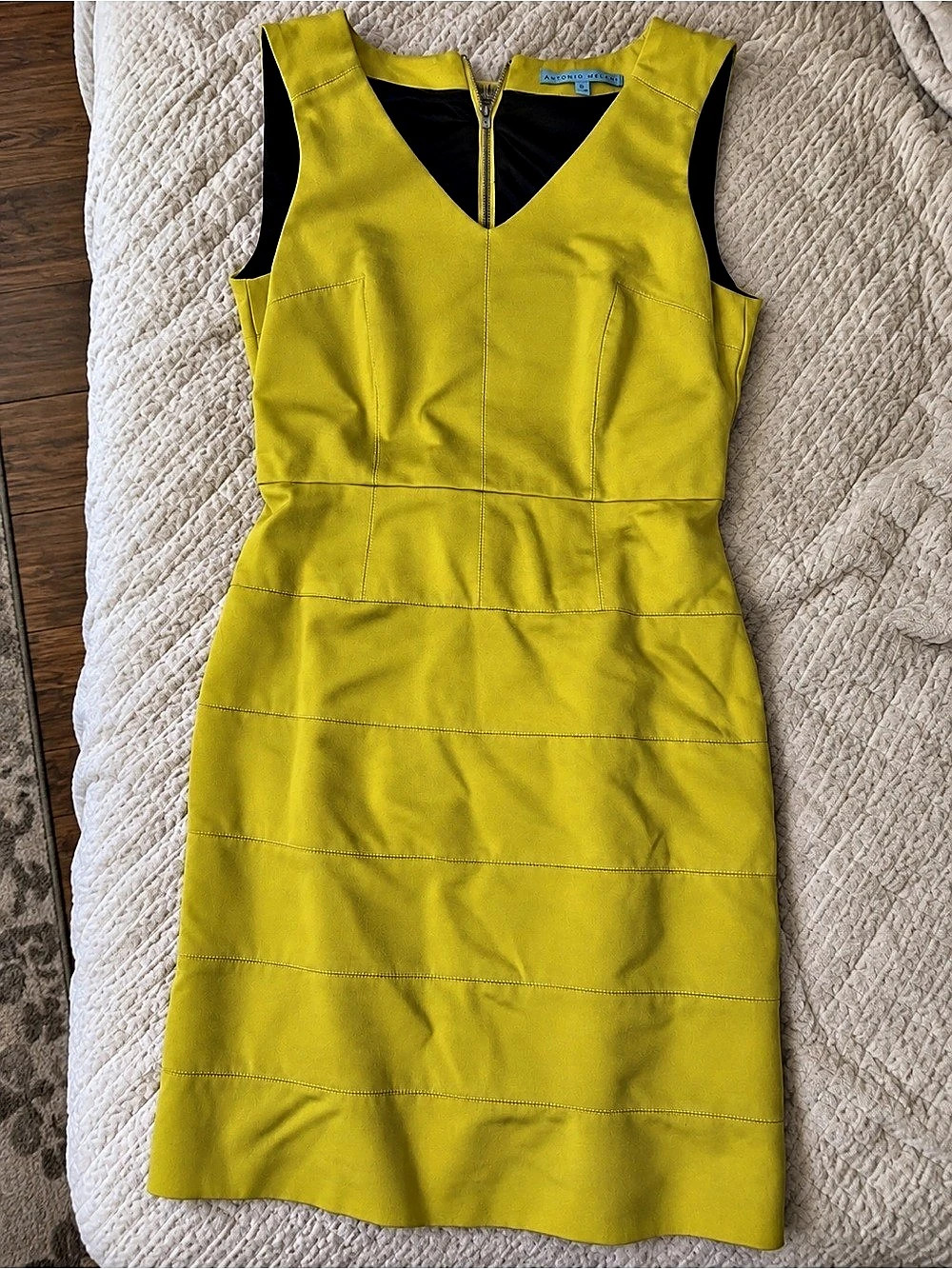 Antonio Melani Mini Dress in Yellow Size 8 Like New